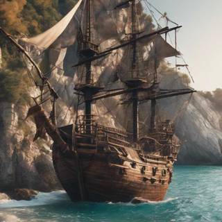 Pirate ship phone wallpaper