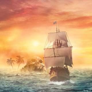 Pirate ship phone wallpaper