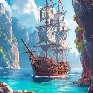 Pirate ship phone wallpaper