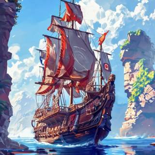 Pirate ship phone wallpaper