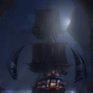 Pirate ship phone wallpaper