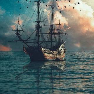Pirate ship phone wallpaper