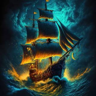 Pirate ship phone wallpaper