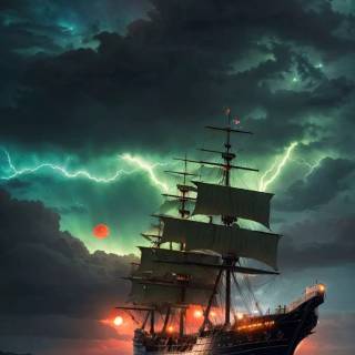 Pirate ship phone wallpaper