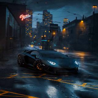 Black Lambo iPhone wallpaper