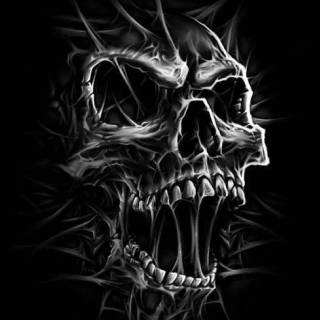 Black skull phone wallpaper