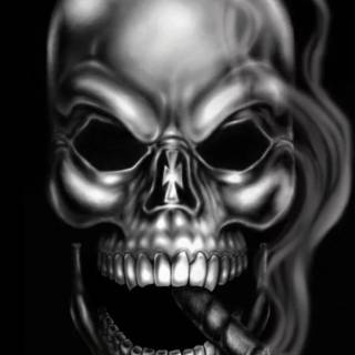 Black skull phone wallpaper