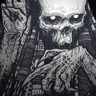 Black skull phone wallpaper