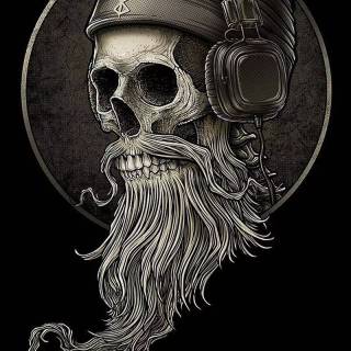 Black skull phone wallpaper