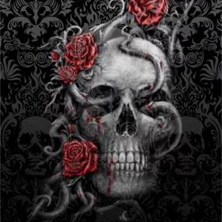 Black skull phone wallpaper