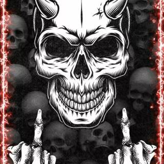 Black skull phone wallpaper