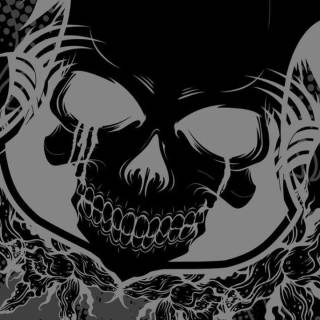 Black skull phone wallpaper
