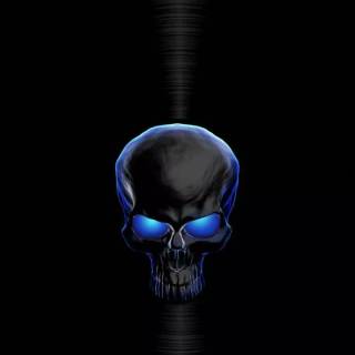 Black skull phone wallpaper