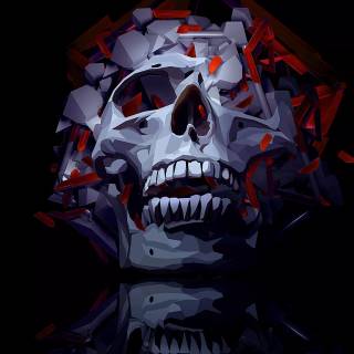 Black skull phone wallpaper