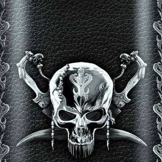 Black skull phone wallpaper