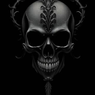 Black skull phone wallpaper