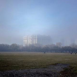 Winter fog city wallpaper