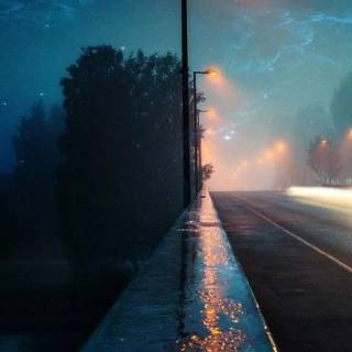 Winter fog city wallpaper