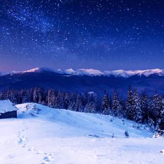 Winter mountains desktop wallpaper