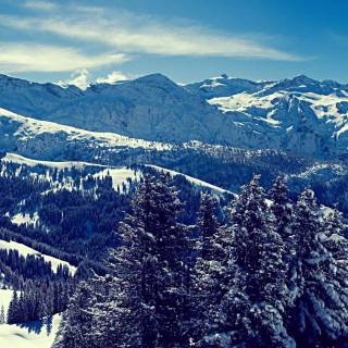 Winter mountains desktop wallpaper