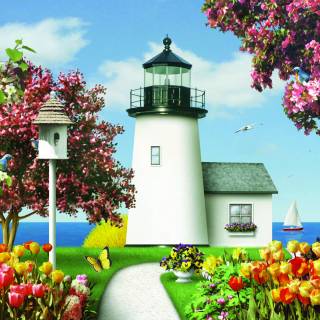 Lighthouse spring wallpaper