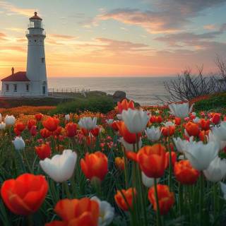 Lighthouse spring wallpaper