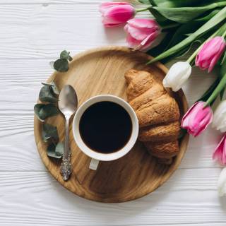 Spring coffee desktop wallpaper