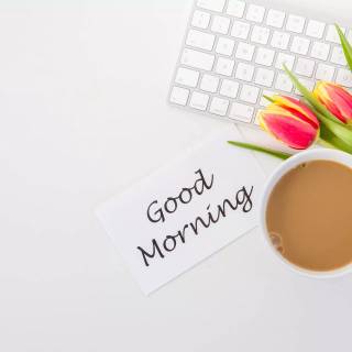 Spring coffee desktop wallpaper