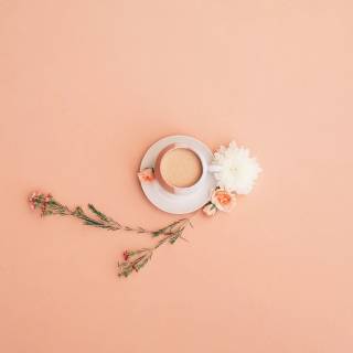 Spring coffee desktop wallpaper