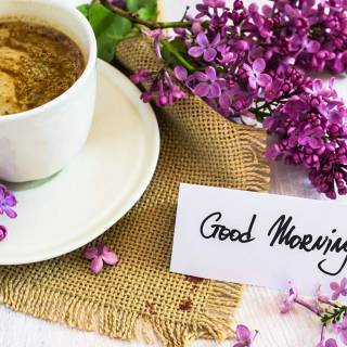 Spring coffee desktop wallpaper