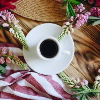 Spring coffee desktop wallpaper