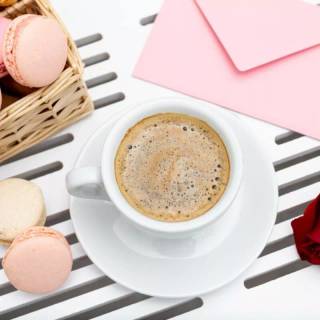 Spring coffee desktop wallpaper