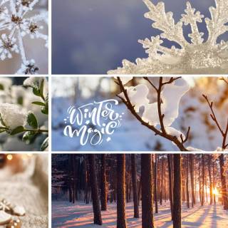 Laptop spring collage wallpaper