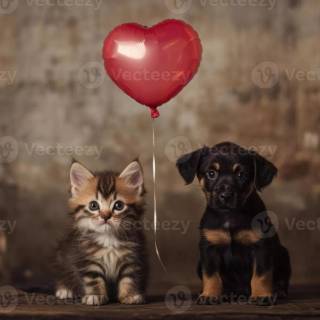 Cute dogs Valentines wallpaper