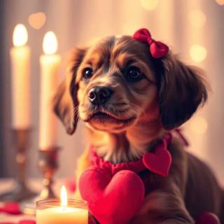 Cute dogs Valentines wallpaper