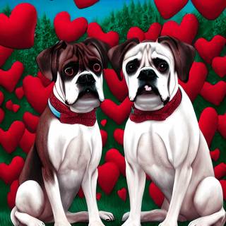 Cute dogs Valentines wallpaper