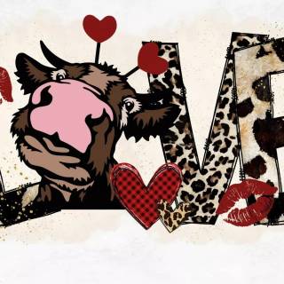 Valentines Day cows wallpaper