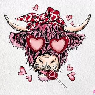 Valentines Day cows wallpaper