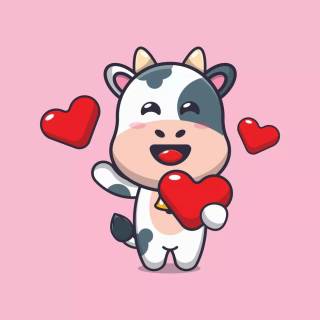 Valentines Day cows wallpaper