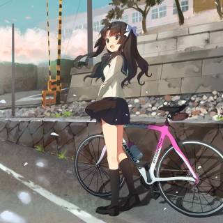 Anime bicycle wallpaper