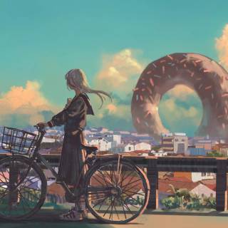 Anime bicycle wallpaper