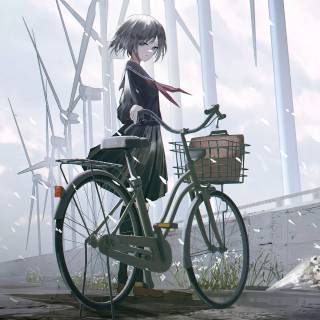 Anime bicycle wallpaper