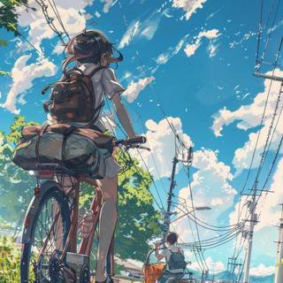 Anime bicycle wallpaper