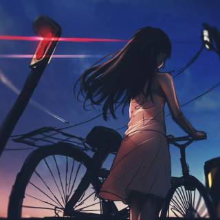 Anime bicycle wallpaper