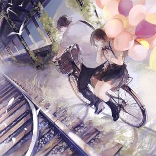 Anime bicycle wallpaper