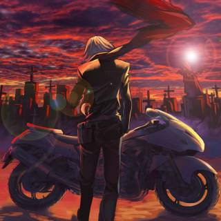 Anime motorbike wallpaper