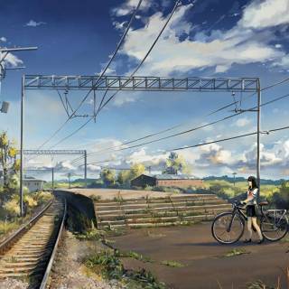 Anime bicycle wallpaper