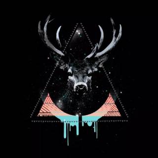 Geometric deer wallpaper