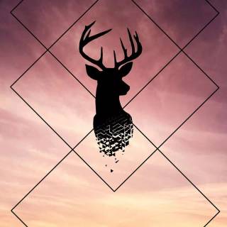 Geometric deer wallpaper