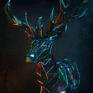 Geometric deer wallpaper